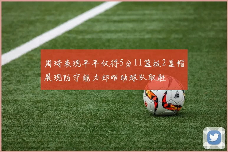 周琦表现平平仅得5分11篮板2盖帽展现防守能力却难助球队取胜